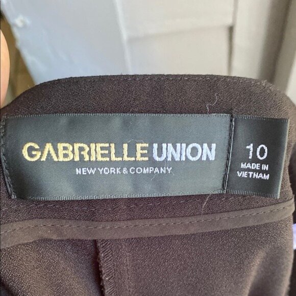 Gabrielle Union New York & Co. Womens Brown Wide-Leg Trousers - Picture 5 of 6